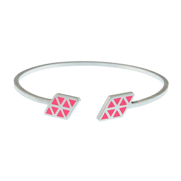 Iso rhombe open adjustable bangle