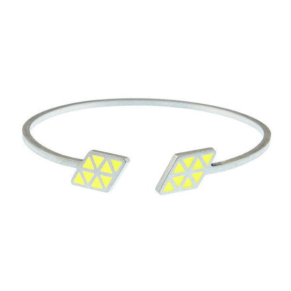 Iso rhombe open adjustable bangle
