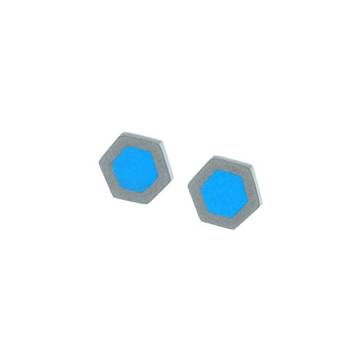 Hex stud earrings