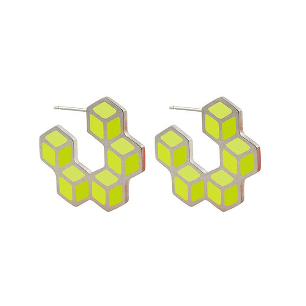 Cube hoop earrings