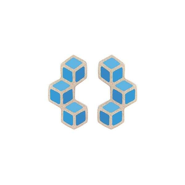 Cube trois vertical earrings