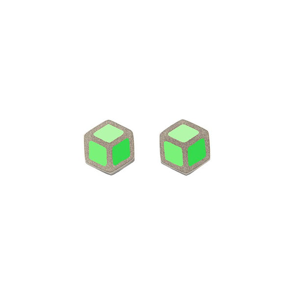 Cube stud earrings