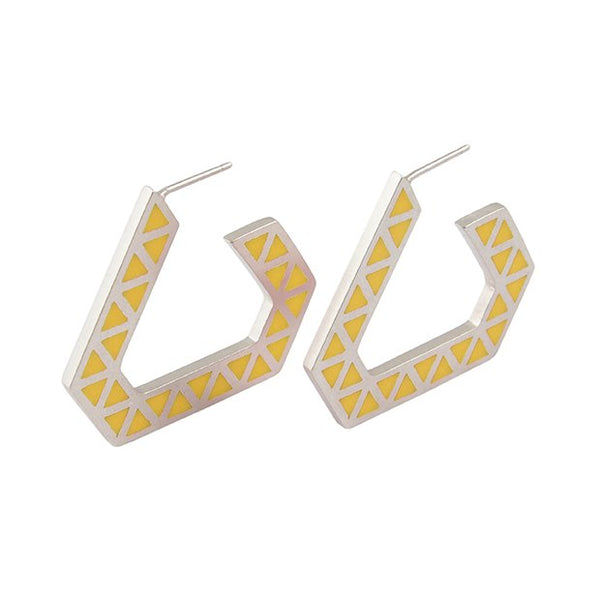 Iso tronqué triangle hoop earrings - large