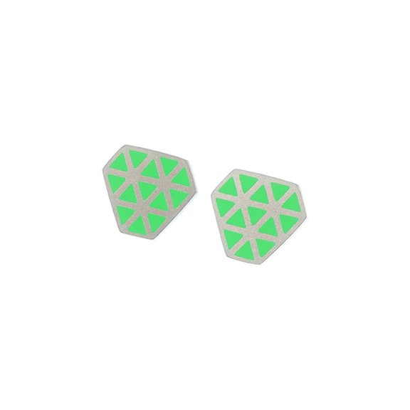 Iso tronqué triangle stud earrings