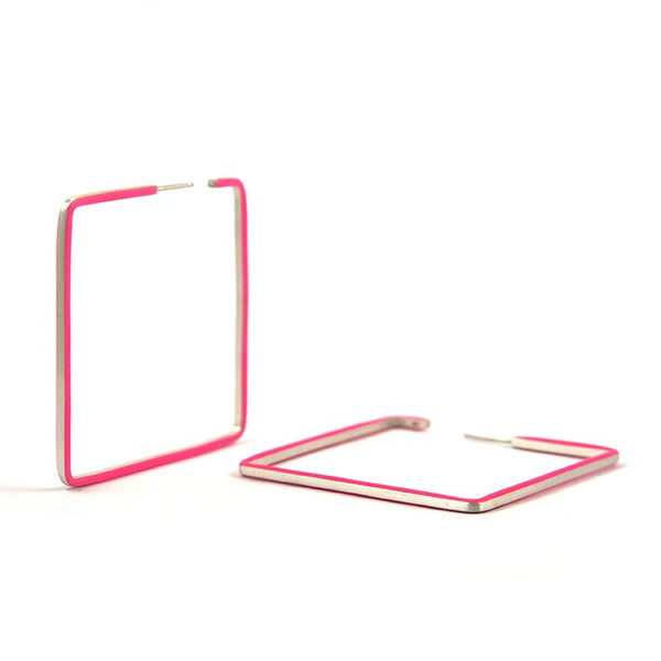 Créole carré hoop earring - medium