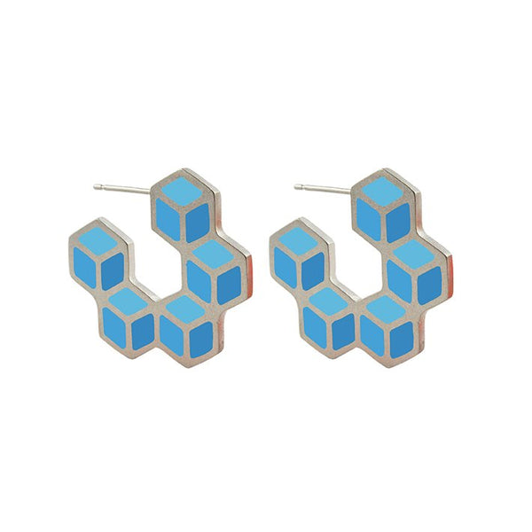 Cube hoop earrings