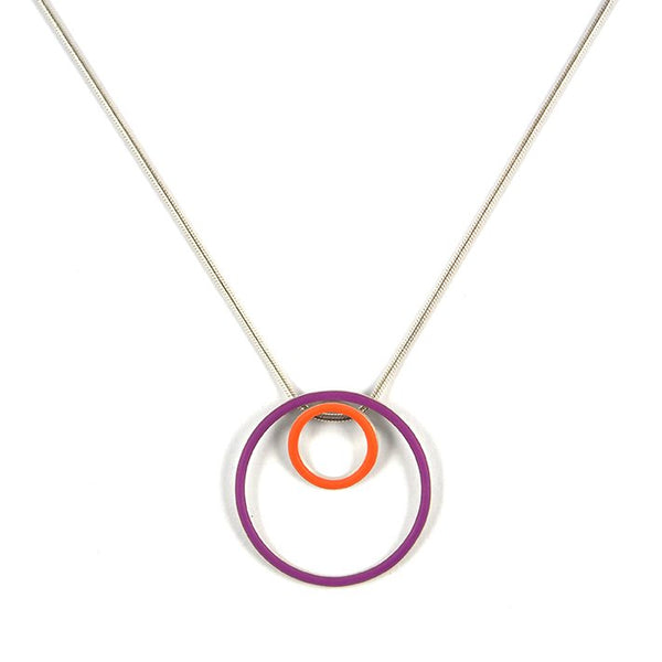 Cercle interchangeable pendants - small+large - on a 18'' snake chain