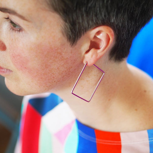 Créole losange hoop earrings - medium