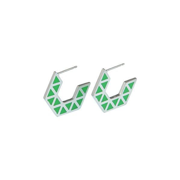 Iso hex hoop earrings - small