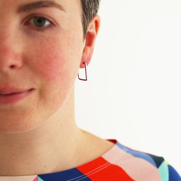 Créole carré hoop earring - small