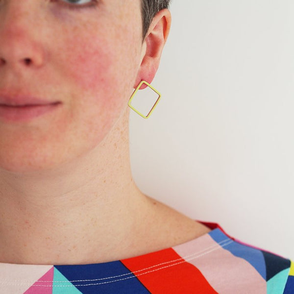 Losange stud earrings - large