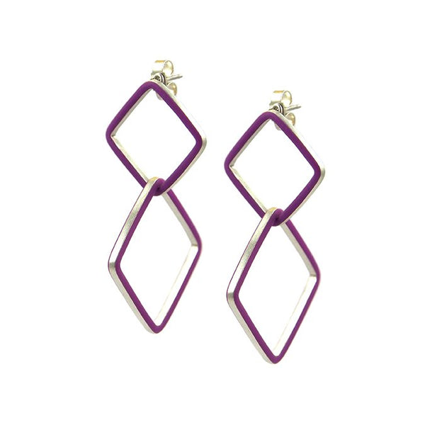 Losange deux earrings - medium-large