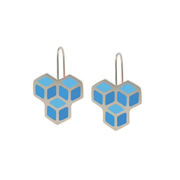 Cube trois hook earrings 1