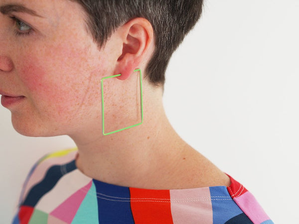 Créole carré hoop earring - large