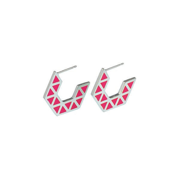 Iso hex hoop earrings - small