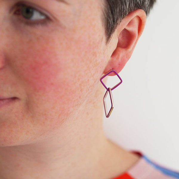 Losange deux earrings - medium-large