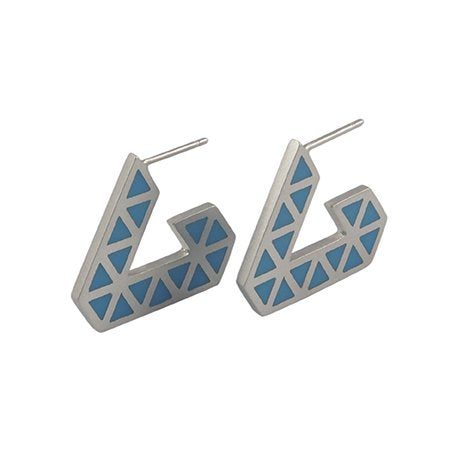 Iso tronqué triangle hoop earrings - small