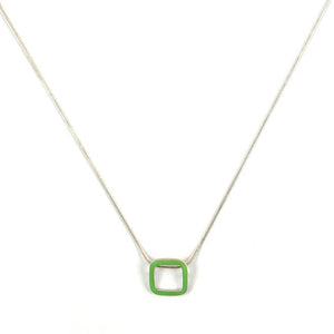 Carré pendant - small - on a 16'' snake chain