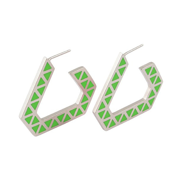 Iso tronqué triangle hoop earrings - large