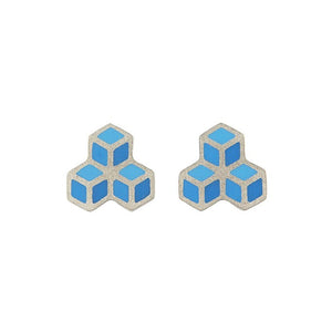 Cube trois stud earrings