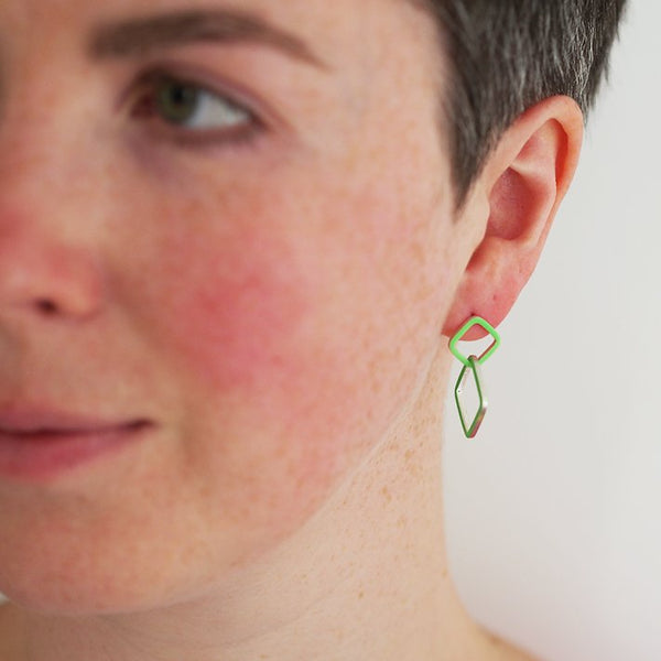 Losange deux earrings - small-medium